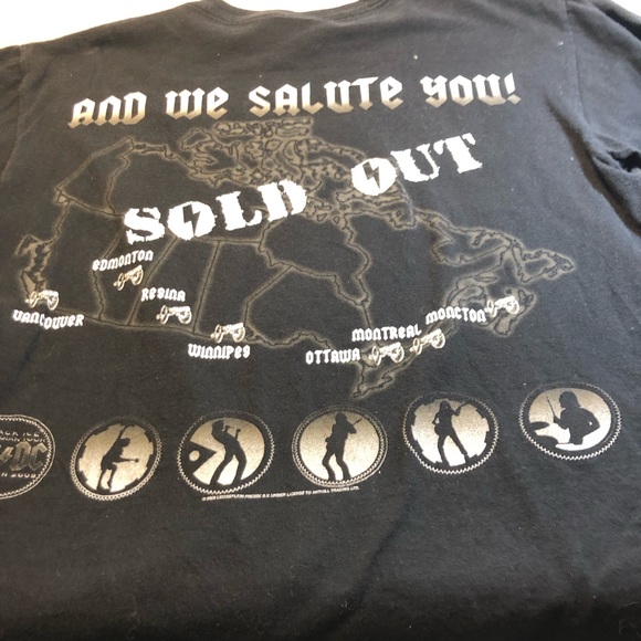 ACDC Back in Canada 2009 Concert T-Shirt Double sided Medium anvil tag - Picture 7 of 9
